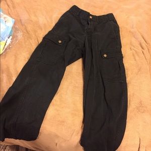 Kids black cargo pants 10 slim